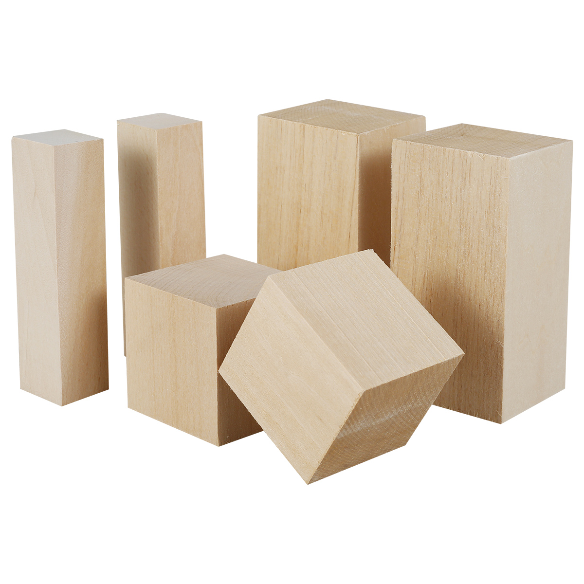 verlacod 6Pcs Basswood Carving Block Natural Smooth Wood Carving Block  Portable Unfinished Wood Block Carving Whittling Art Supplies for Beginner